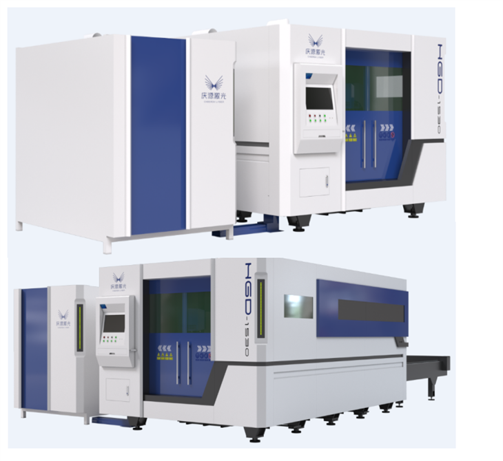 Cortadora completamente incluida del laser de la fibra del CNC con la tabla de intercambio