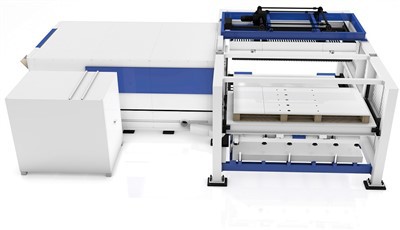 Máquina automática de corte por láser de fibra CNC de hoja de metal de carga y descarga con mesa de intercambio